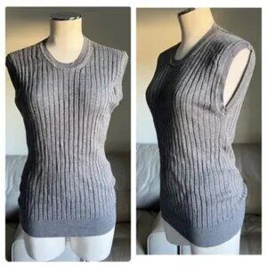 Jill Sander Black Label Italian Rib Knit Sweater Vest